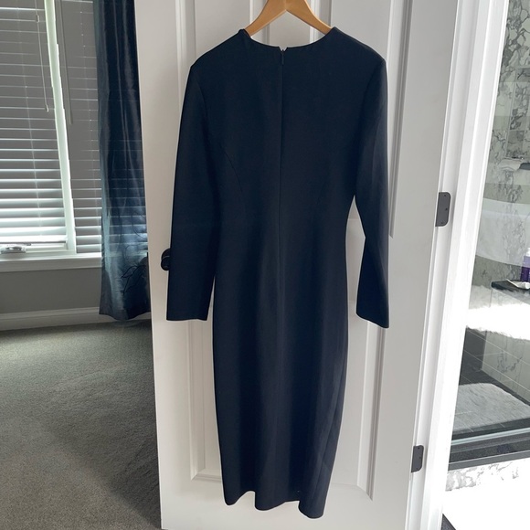 ROBERTO CAVALLI Black Longsleeve Gold Zip Slit TigerTooth Bodycon Dress Sz 46 10 - Picture 13 of 16